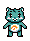 small pixel art of wish bear