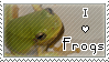 I heart frogs over a tree frog